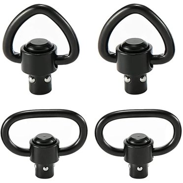 4 Pack QD Élingue Pivotante 1.25 Pouces Déconnexion Rapide Boutons-Poussoirs pour Deux Points et Ensemble de Montage Pivotant Traditionnel Sangle d'Escalade Extérieure Boucle