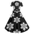 thumbnail image 3 of Pisexur Robe à Manches Courtes à Col Rond Mode Femme Décontractée de Noël Imprimée Robe à Manches Courtes à Col Rond Longueur Genou Robe Femme en Liquidation, 3 of 3
