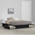 thumbnail image 1 of South Shore Step One Full/Queen Platform Bed with drawers, in Pure Black, 1 of 11
