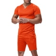 thumbnail image 1 of NTACZA 2 Pieces Shorts Set Men Short Sleeve Athletic Tracksuits Men's Crew Neck Muscle Sweatsuits 3XL, 1 of 7