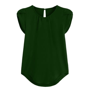 Ketyyh-chn99 T-Shirts pour Femmes, Camisoles Décontractées pour Dames, Hauts, Chemises à Manches Courtes pour Femmes, Hauts à Manches Courtes, T-Shirts Verts, m