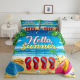 thumbnail image 3 of YST 7 Pcs Summer Shell Starfish Bed In A Bag Red Flip Flops Print Comforter Set Full Hawaii Beach Ocean Bedding Sets Tropical Coconut Trees Sheet Set with Comforter, 3 of 5
