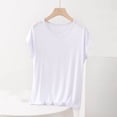 thumbnail image 2 of BLVB Plus Size Pajama Tops for Women Loose Fit V Neck Short Sleeve Soft Modal Sleep Shirts Loungewear, 2 of 6
