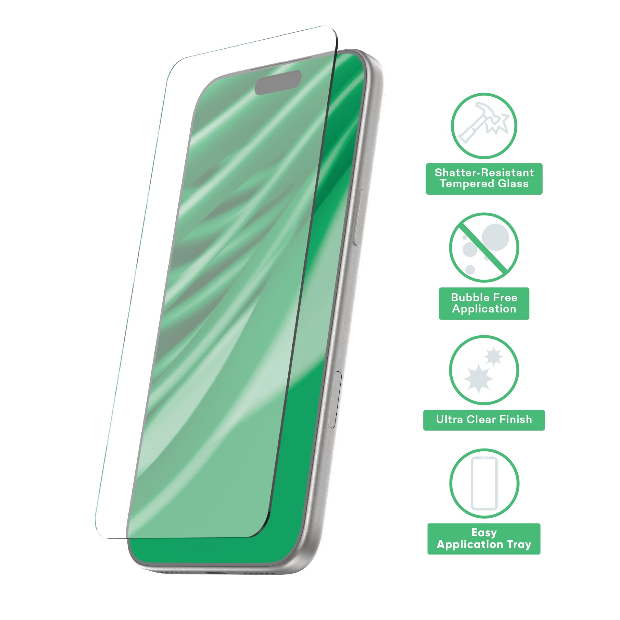 Coque de téléphone compatible avec MagSafe (Clair) et protecteur d'écran en verre avec plateau d'application facile pour iPhone 17