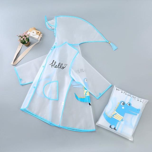 Poncho de Pluie Transparent à la Mode pour Enfants avec Adorable Motif de Lapin et Capuche Intégrée pour Jouer Dehors