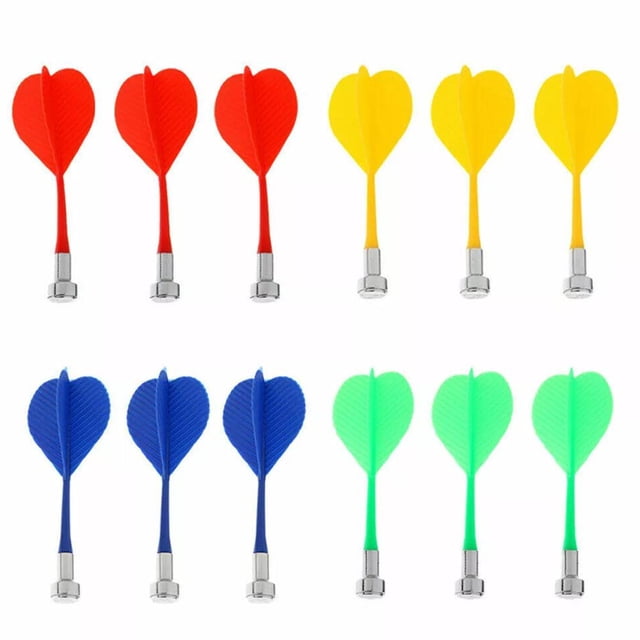 Magnetic Darts Set 12-Pack Safe & Portable Darts Game for Kids & Adults Indoor/Outdoor Fun with Replaceable Target Board No Sharp Tips, Perfect for Parties & Travel (4 Colors)