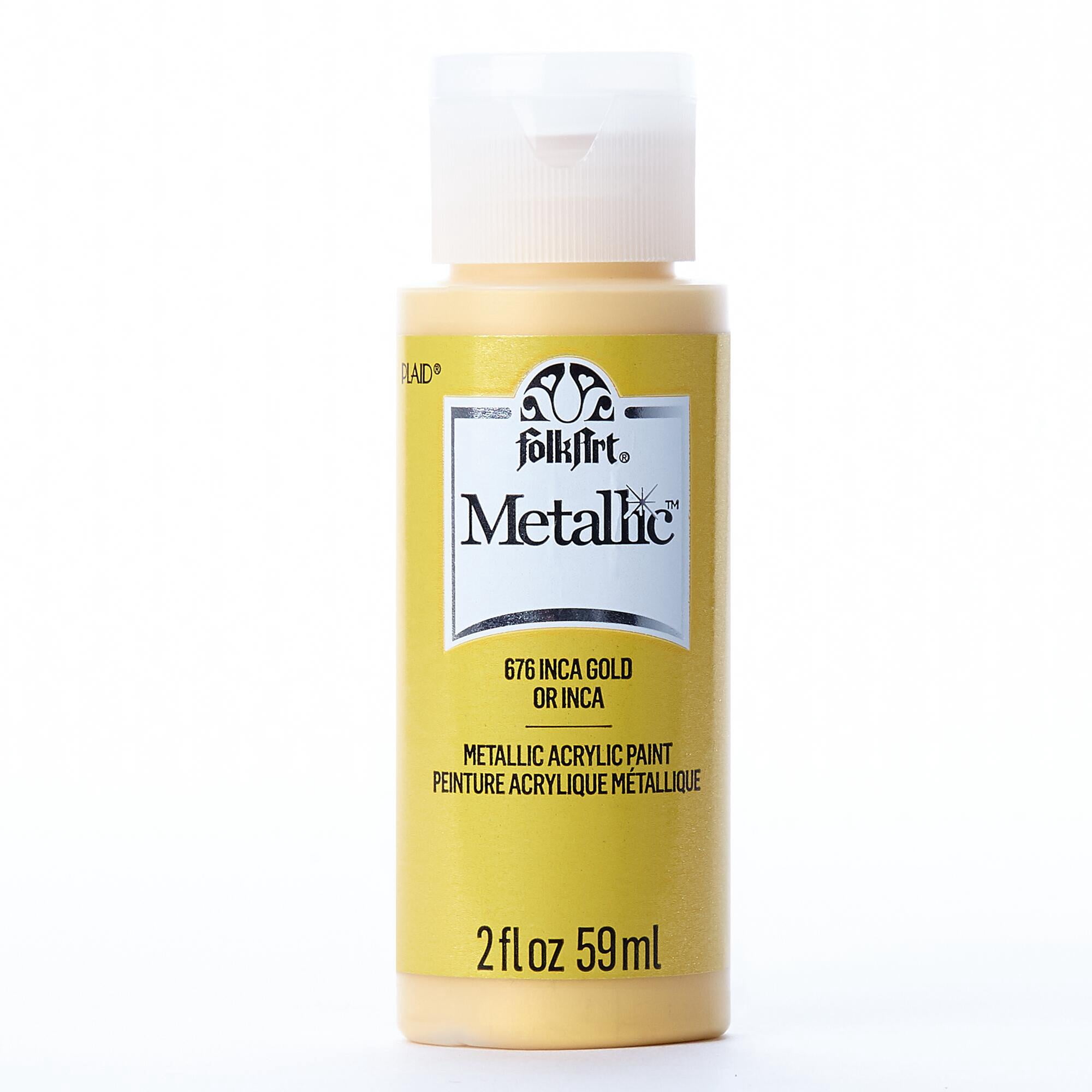 Folkart Métallique peinture acrylique or des incas, 59 ml