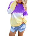 thumbnail image 2 of Women Casual Long Sleeve  Neck Colorblock Sweatshirts, 2 of 5