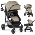 thumbnail image 1 of Babyjoy 2 in 1 Foldable Baby Stroller Kids Travel Newborn Infant Buggy Pushchair 22 lbs Coffee, 1 of 7