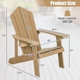 thumbnail image 3 of Costway Lot de 4 Chaises Adirondack de Patio en HIPS avec Porte-Gobelet, Résistantes aux Intempéries, Extérieur, 380 Lb, Teck&Vert&Jaune&Rouge, 3 of 10