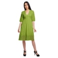 thumbnail image 1 of Moomaya Robe Midi Décontractée Unie pour Femmes à Manches Courtes Tenue d'Été Vêtements, 1 of 6