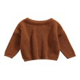 thumbnail image 1 of Toddler Boys Girls Knit Sweater Oversized Sweatshirt Fall Winter Pullover Tops, 1 of 6