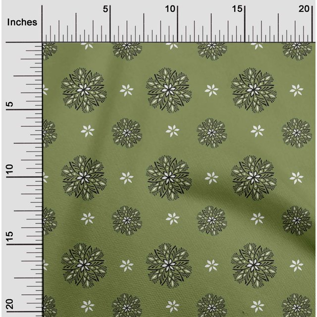 oneOone Georgette Viscose Fabric Floral Block Printed Craft Fabric BTY 42 Inch Wide