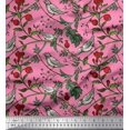 thumbnail image 1 of Soimoi Rayon Fabric Bird & Leaf Bird Decor Fabric Printed Yard 56 Inch Wide, 1 of 3