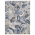 thumbnail image 1 of HomeRoots 473672 3 x 5 ft. Jacobean Floral Indoor Outdoor Rectangle Area Rug, Blue & Grey, 1 of 1