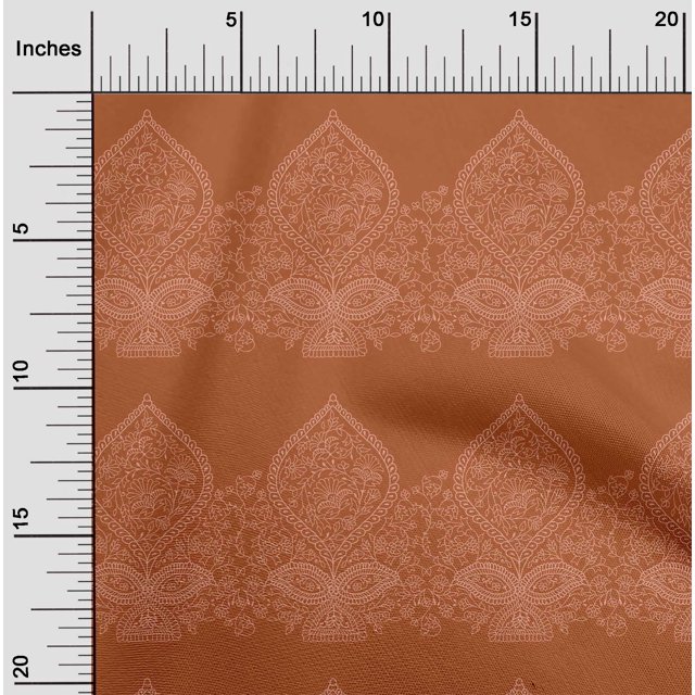 oneOone Polyester Lycra Fabric Leaves & Floral Block Printed Craft Fabric BTY 56 Inch Wide