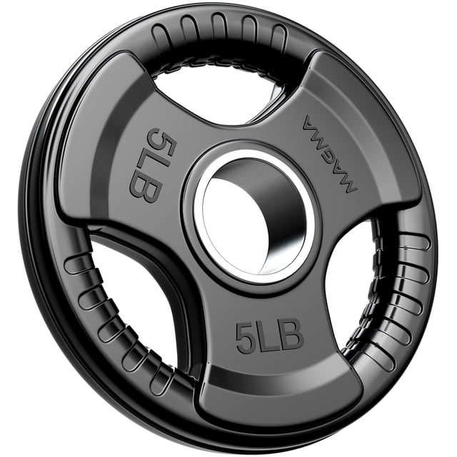 MAGMA Virgin Rubber 2-Inch Cast Iron Olympic Grip Plates, for Strength Training, Weightlifting, Muscle Toning, Weight Loss & Crossfit