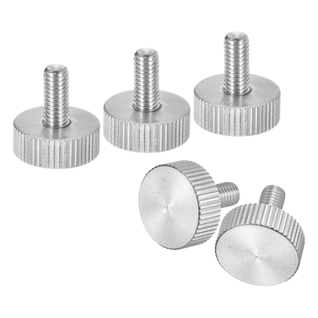 Unique Bargains Vis Moletées pour Pouce M5x10 mm, Lot de 5 Boulons Plats à Tête Moletée en Acier Inoxydable 304