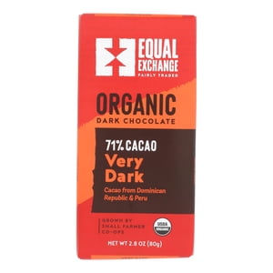 Equal Exchange Organic Barre de chocolat - Très sombre - Cas de 12 - 2.8 Oz. - Oui.
