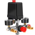 thumbnail image 1 of 90-120PSI Air Compressor Pressure Switch Manifold Regulator Gauges Air Compressor Pressure Switch Control 220-380V Aluminum Alloy Bracket Easy to Assemble, 1 of 9