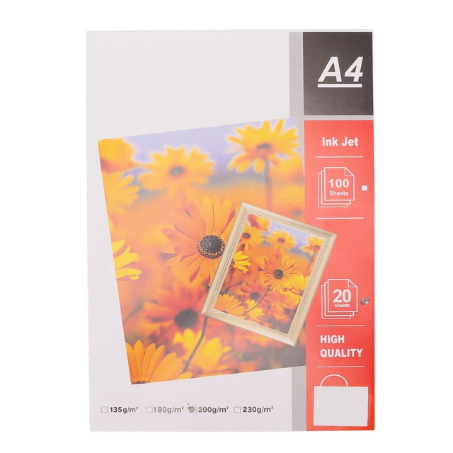 Matte Photo Paper, Widely Used Durable Material 20 Pieces High Light Photo Paper Glossy 8.3x11.7in For Document For Printing For Photo