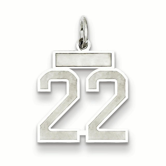 Breloque Pendentif Collier Numéro 22 en Argent Sterling 925 Breloques