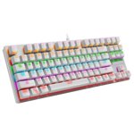 Clavier d'ordinateur coloré 87-key Clavier de jeu de bureau mécanique de clavier blanc