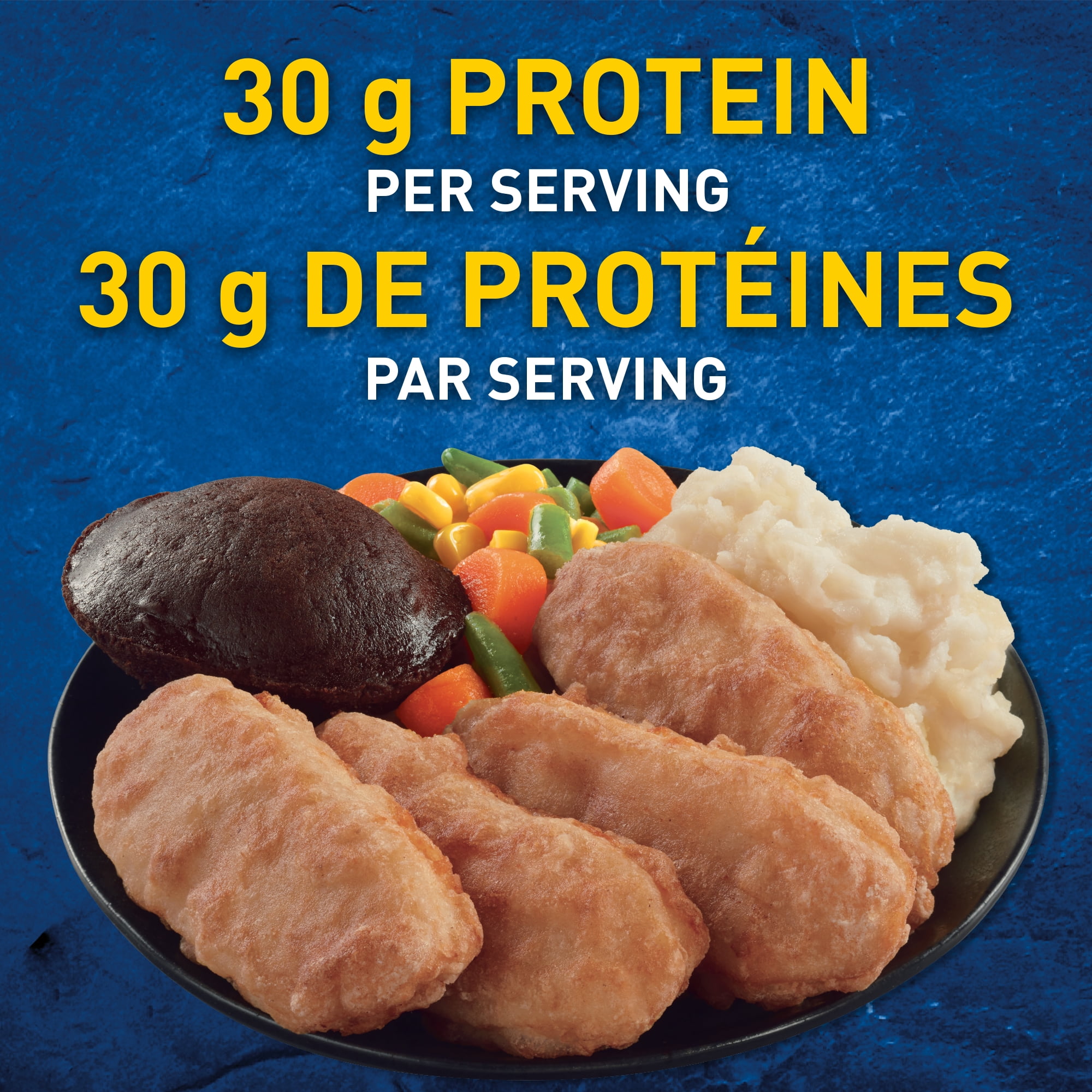 Hungry-Man Beer-Battered Chicken Frozen Entrée, With Potatoes, Veggies and a Brownie, 30 g of Protein, 411 g