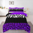 thumbnail image 2 of Erosebridal Teens Leopard Print Bedding Twin Comforter Set, Wildlife Down Comforter, Geometry Striped Decor, Reversible 2pcs, 2 of 7