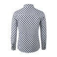 thumbnail image 3 of INSPIRE CHIC Men's Shirt Polka Dots Pattern Point Collar Long Sleeve Button Down Shirt 42 White, 3 of 7