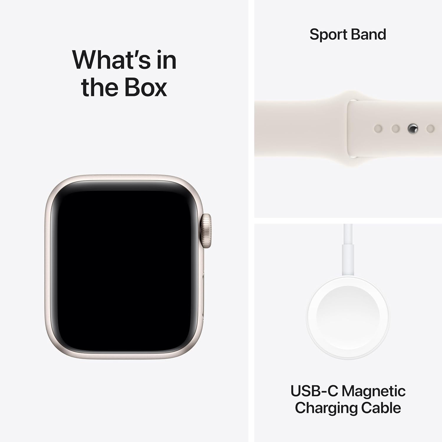 Apple Watch SE2 40mm GPS - boîtier aluminium comète avec bracelet sport comète - M/G