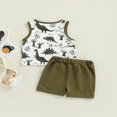 thumbnail image 3 of MesaSe Boy Summer Sets Dinosaur Print Sleeveless  Neck Tops Shorts, 3 of 6