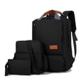 thumbnail image 1 of Amzcrzy Artificial Leather Wallet Casual Backpack Three Piece Set, Large Capacity Student Backpack, Suitable for School and Outdoor Travel, Computer Bag for Men and Women with Large Capacity, 1 of 1