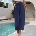 thumbnail image 2 of Summer Clearance 2025! Womens Plus Size Pants,Woman Fashion Solid Color Elastic Waist Drawstring Pocket Long Pants, 2 of 5
