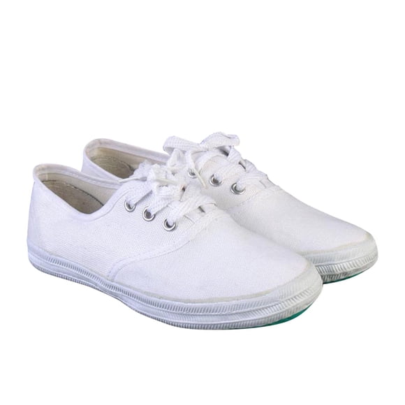 hopeusnice Clearance Women's Canvas Sneakers Low Top Lace Up White Shoes Comfortable Breathable Lightweight Walking Shoes Flats White 40