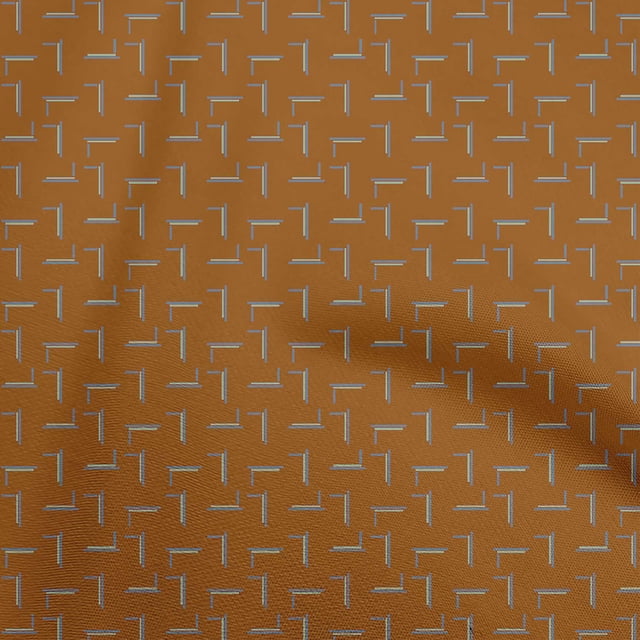 oneOone Georgette Viscose Rust Brown Fabric Abstract Irregular Lines Fabric For Sewing Printed Craft Fabric By The Yard 42 Inch Wide