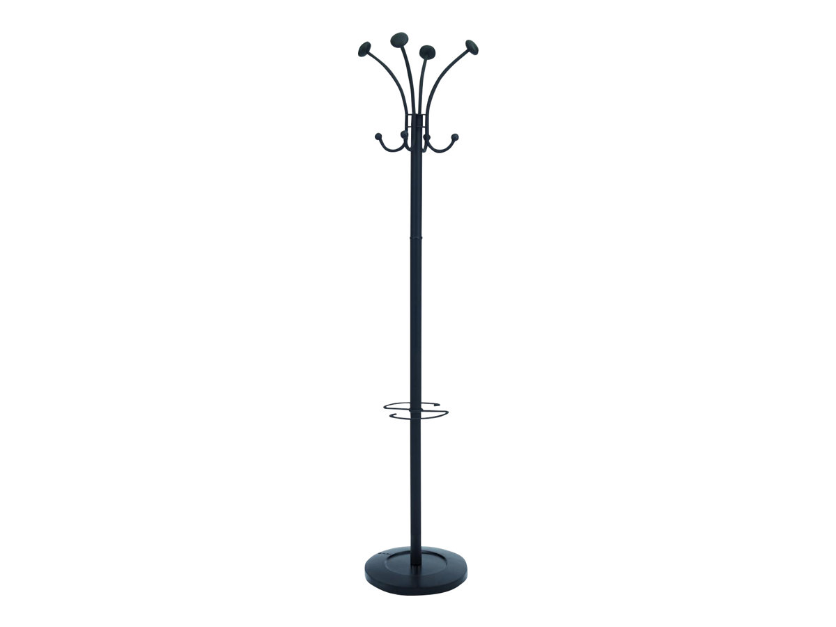Alba Portemanteau sur Pied Classique avec 4 Chevilles Doubles, Noir