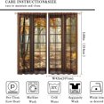 thumbnail image 5 of Fall Kitchen Curtains Grommet Waterproof Window Drapes with Autumn Forest Tree Outside Wooden Window Print Pattern Decorative Privacy Curtains for Bedroom Bathroom Cafe 2 Panels 27.5 x 39 Inch, 5 of 5