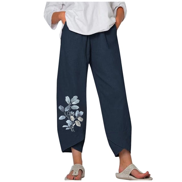 Birdeem Fashion Women Comfortable Printed Color Drawstring Leisure Pants Pockets Loose Pants