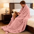 thumbnail image 4 of Thickened Rabbit Plu Sh Nap Blanket Bunny Blanket For Adults Soft Warm Fuzzy Throw Blanket For Bed Sofa Travel And Off Ice Blanket Heavy Couch Throw Blankets for Sofa Bed Blanket Full Size Blankets, 4 of 4