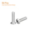 thumbnail image 3 of Unique Bargains Vis de Machine à Tête Ovale M5x20mm, Lot de 50 Vis à Tête Fraisée Légèrement Relevée en Acier Inoxydable 304, 3 of 5