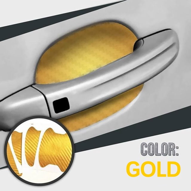 Vaidha 4PCS Handle Stickers Car Door Handle Car Stickers Protective Film Carbon Fiber