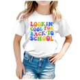 thumbnail image 1 of WEAIXIMIUNG Chemises de Sport pour Filles 10-12 Ans Rentrée des Classes Saison Imprimé Graphique Col Rond Manches Courtes T-Shirt Décontracté d'Été, 1 of 4