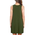 thumbnail image 1 of Robe d'Été V Cou Robe de Couleur Unie V Couleur T-Shirt Décontracté en Vrac Robe de Réservoir de Plage, Vert, S, 1 of 5