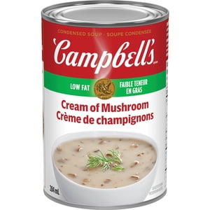 Campbell's® Condensed Crème faible en gras de soupe aux champignons, étagère stable