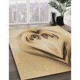 thumbnail image 3 of Ahgly Company Tapis d'Intérieur Lavable en Machine Carré Transitionnel Brun Cannelle, 4 Pieds Carré, 3 of 7