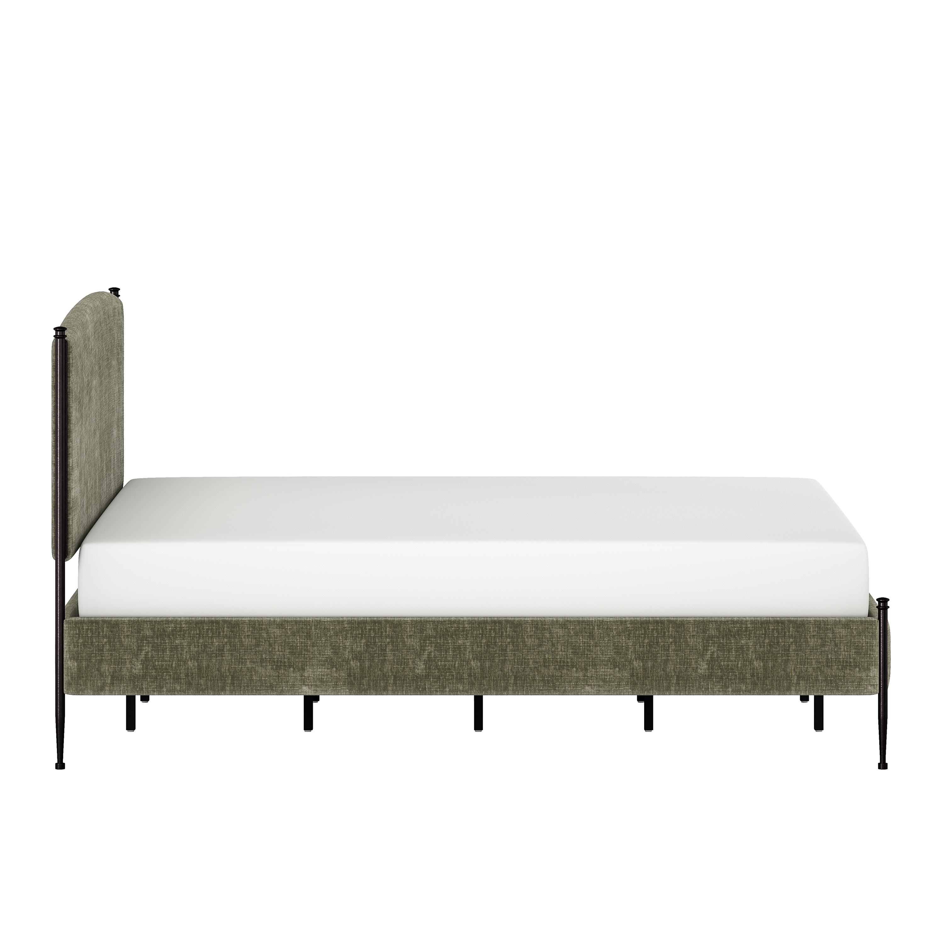 Better Homes & Gardens Ambrose Upholstered King Bed, Forest Velvet and Forged Iron