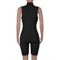 thumbnail image 4 of LOVZFMLL Combinaison à Col Haut avec Fermeture Éclair pour Femmes Combinaison Colorée Shorts Combinaison Serrée Noire G, 4 of 7