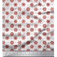 thumbnail image 1 of Soimoi Viscose Chiffon Fabric Dot & Snow Flakes Floral Printed Fabric 1 Yard 42 Inch Wide, 1 of 5