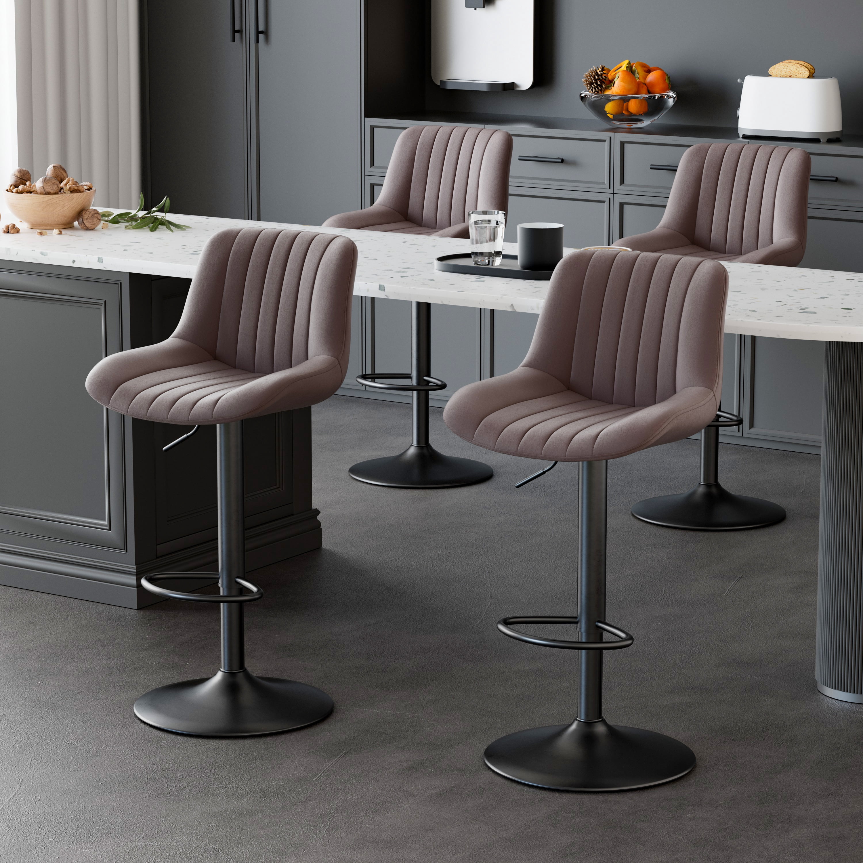 Hawsaiy Adjustable Bar Stools Set of 4, Swivel Counter Height Bar ...